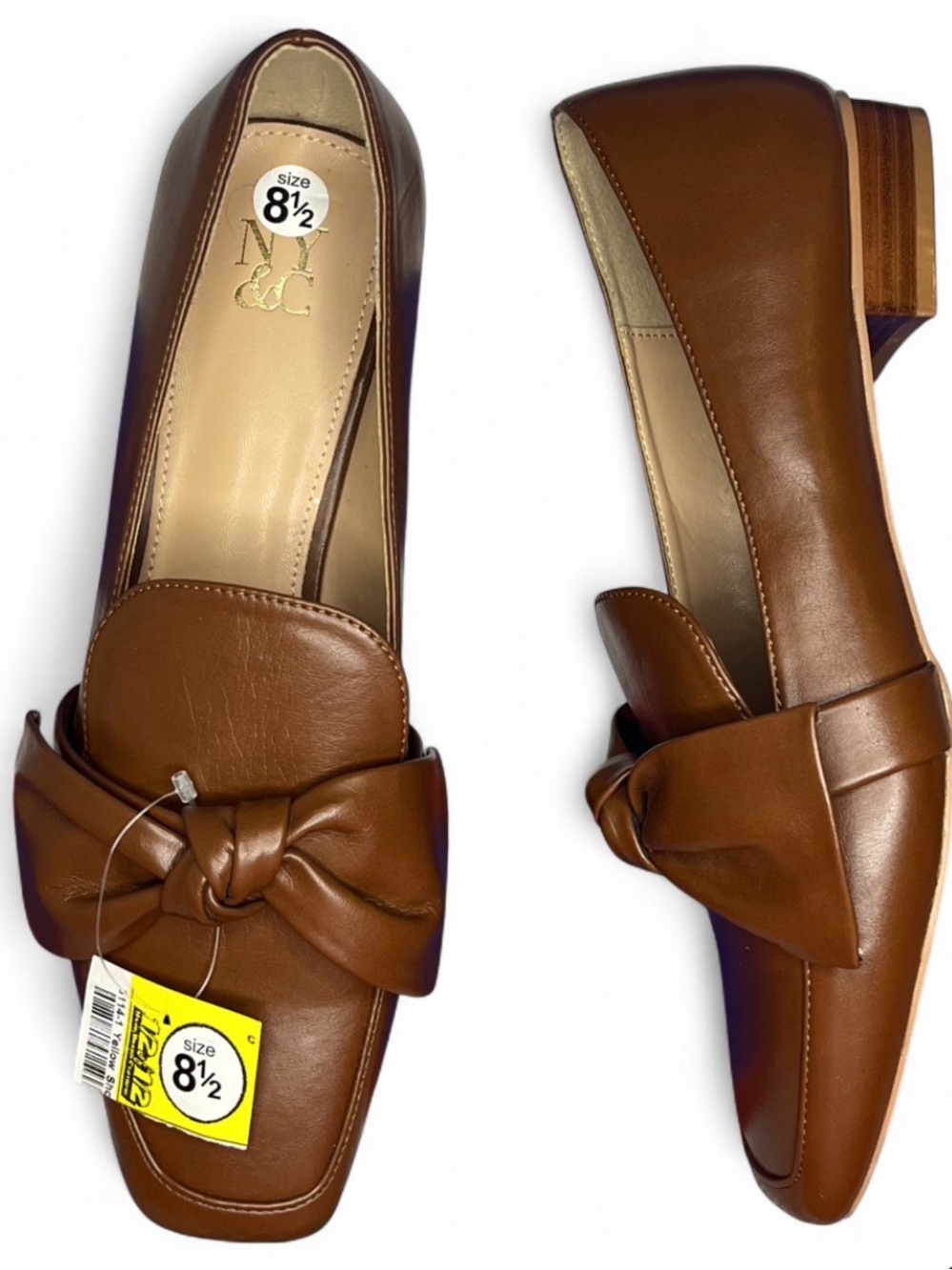 Women’s NEW WITH TAG New York & Company Dominica Leather Flat loafers with Bow